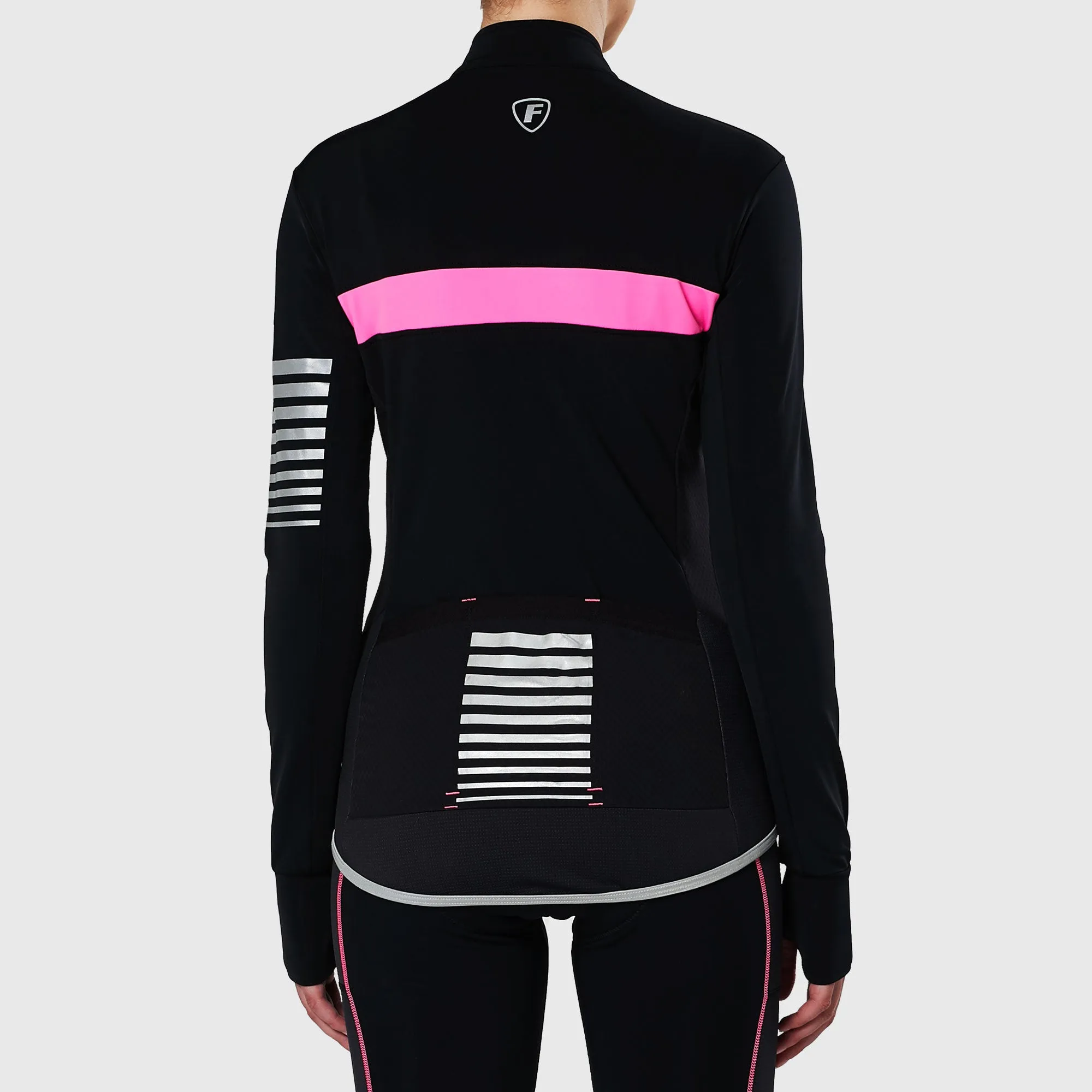 Fdx All Day Women's & Girl's Pink Thermal Roubaix Long Sleeve Cycling Jersey