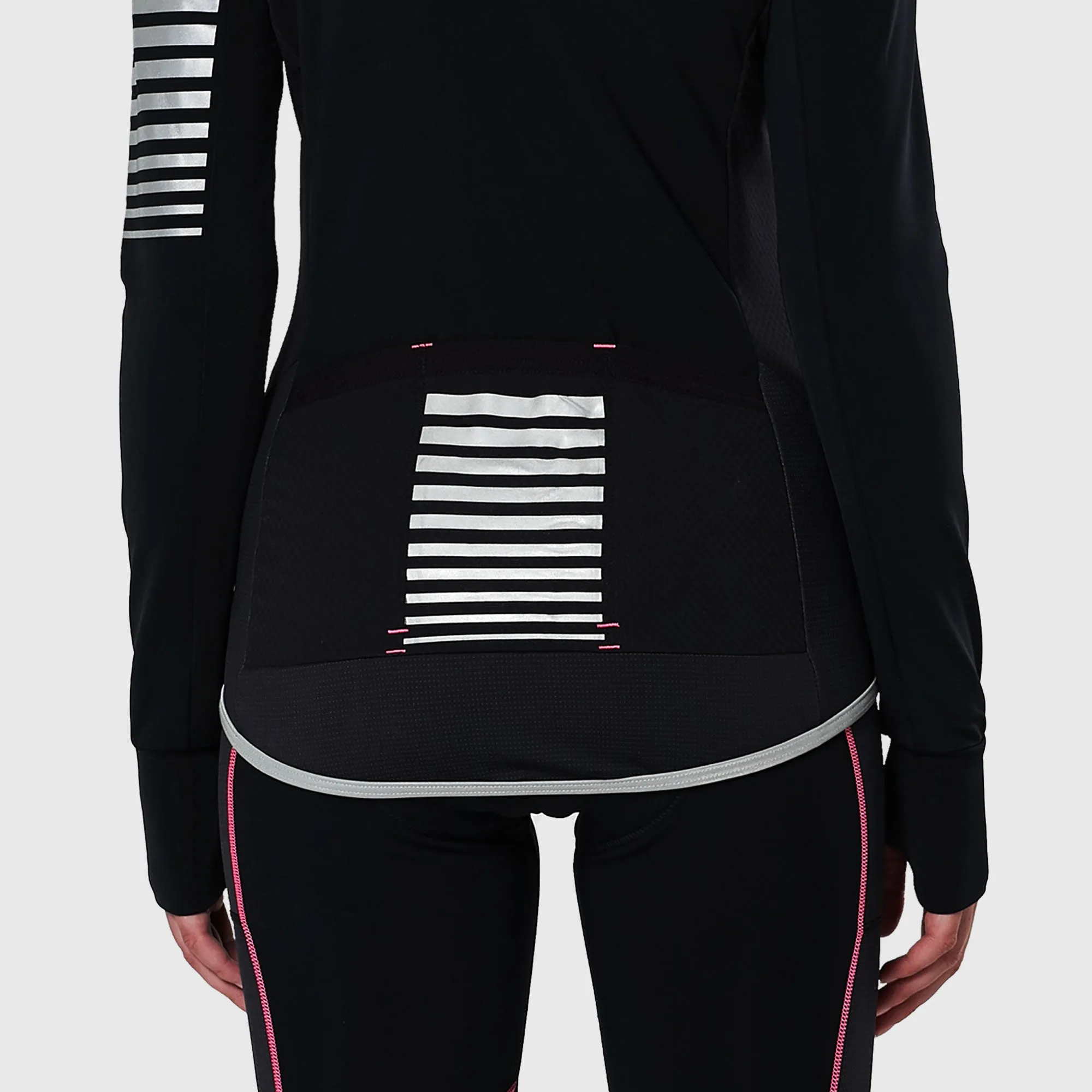 Fdx All Day Women's & Girl's Pink Thermal Roubaix Long Sleeve Cycling Jersey
