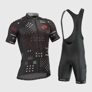 Fdx Men's & Boy's Set All Day Black Short Sleeve Jersey & Bib Shorts