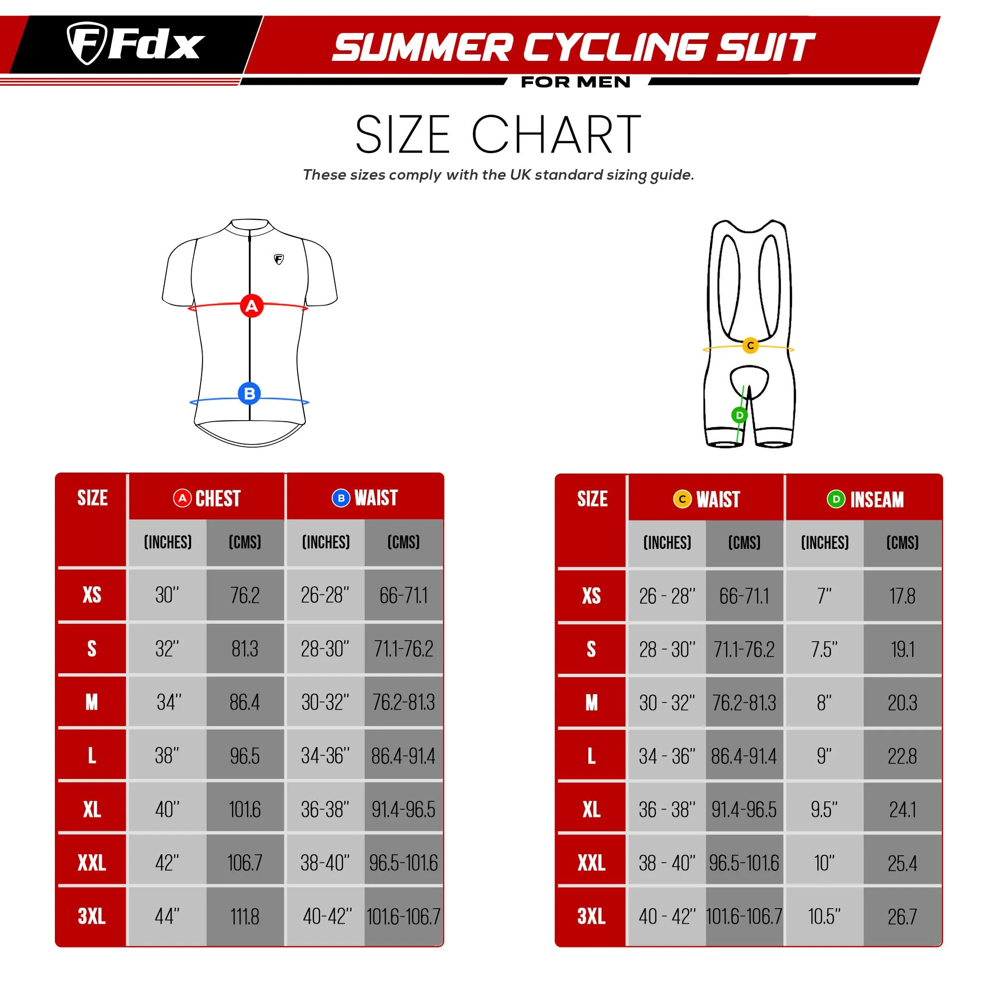 Fdx Men's & Boy's Set All Day Black Short Sleeve Jersey & Bib Shorts