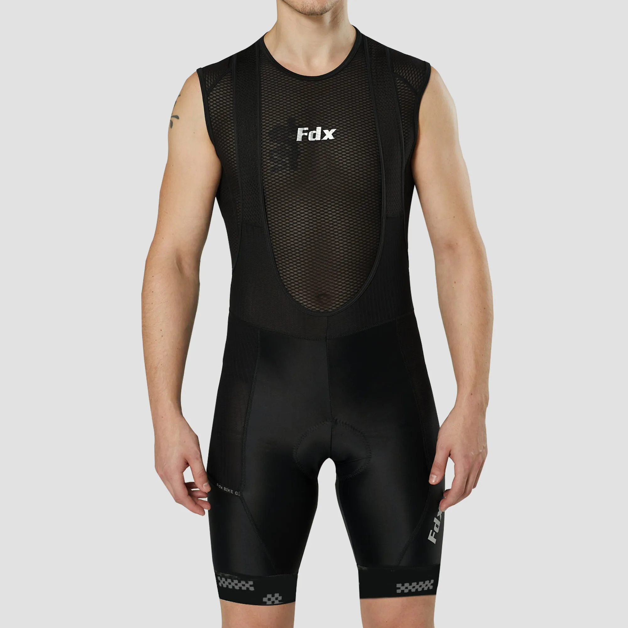 Fdx Men's & Boy's Set All Day Black Short Sleeve Jersey & Bib Shorts