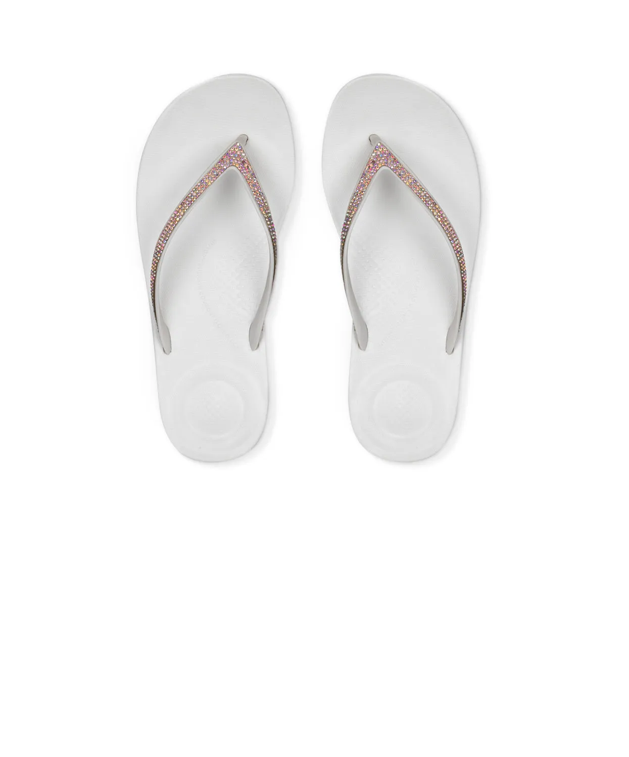 FitFlop iQushion Sparkle Thongs White