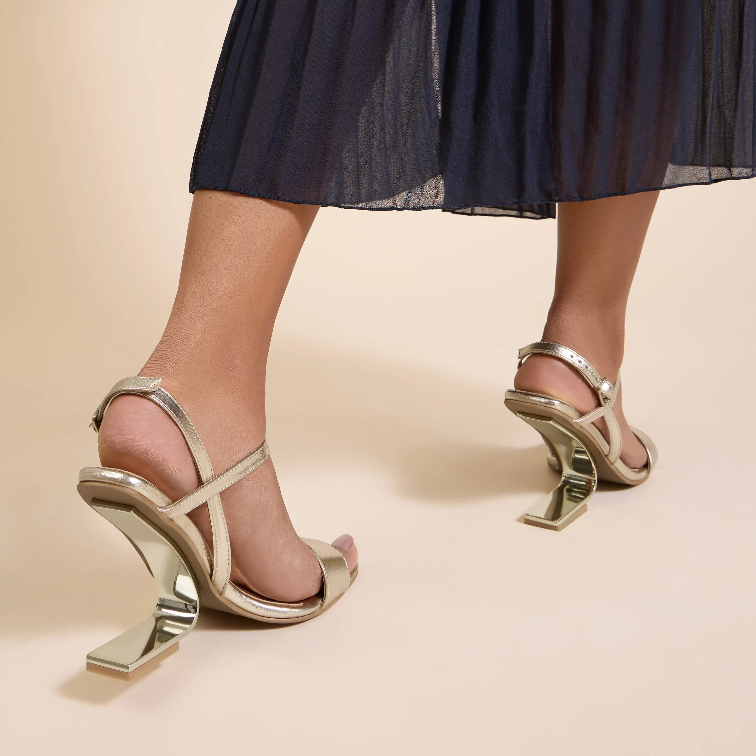 Fondi Gold Heels For Women