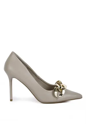 Fontana Link Chain Detail High Heel Pumps