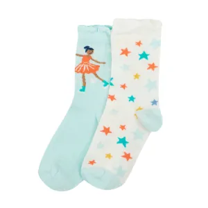Frugi 2 Pack Frill Socks Enchanted Forest