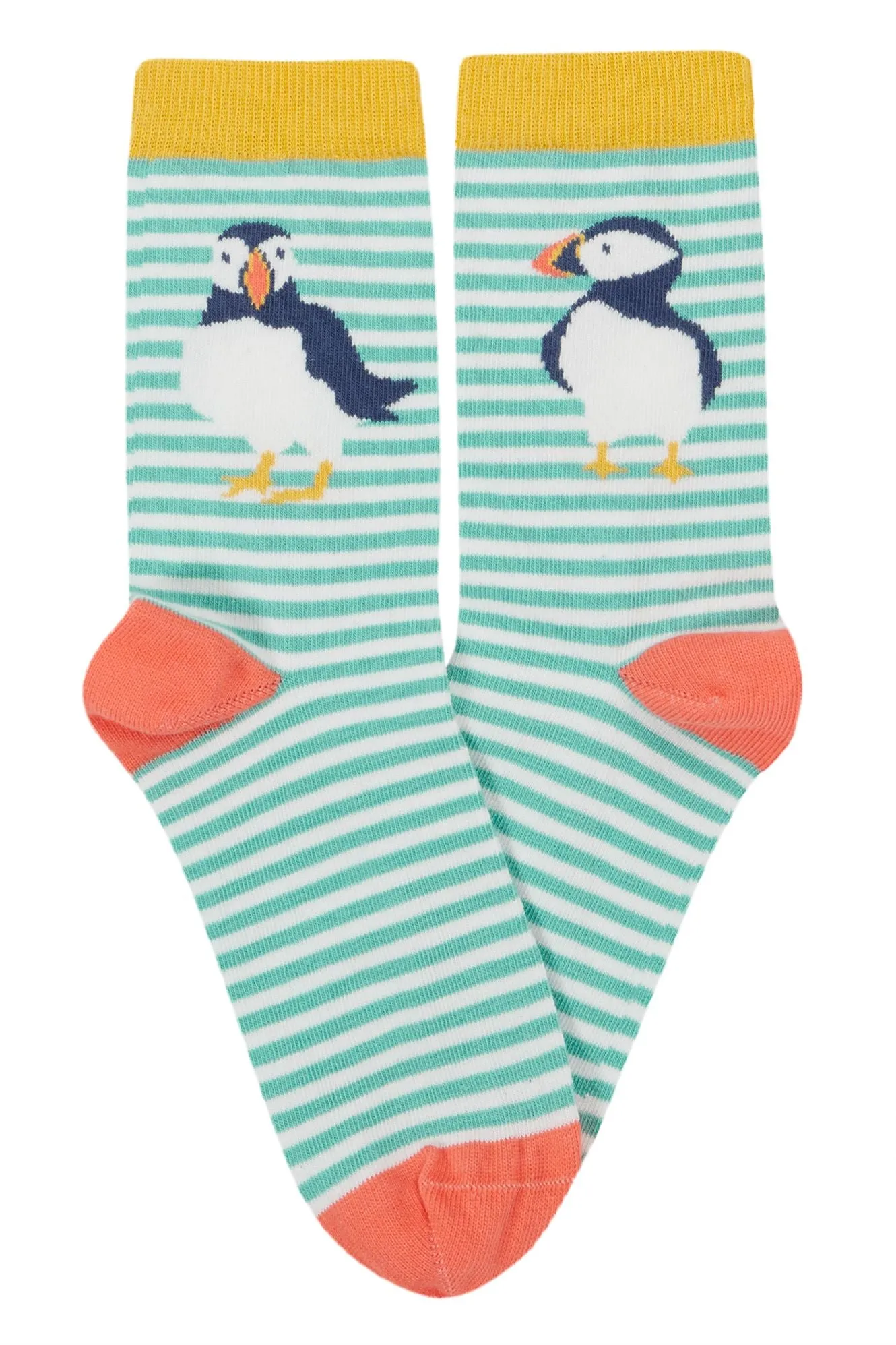 Frugi 3 Pack Socks 500038A4canp Cantaloupe Puffin