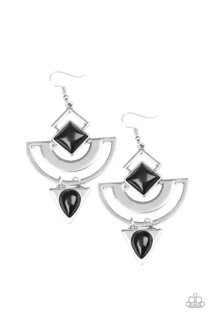 Geo Gypsy Black Paparazzi Earrings