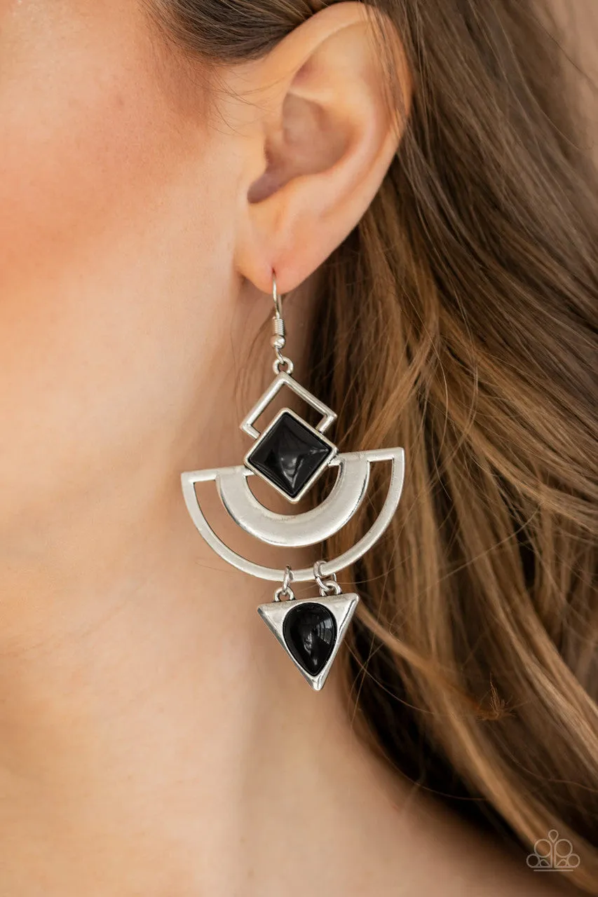 Geo Gypsy Black Paparazzi Earrings
