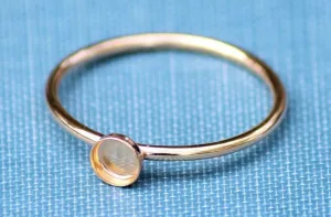Gold Filled 4mm Bezel Thin Band Ring blank