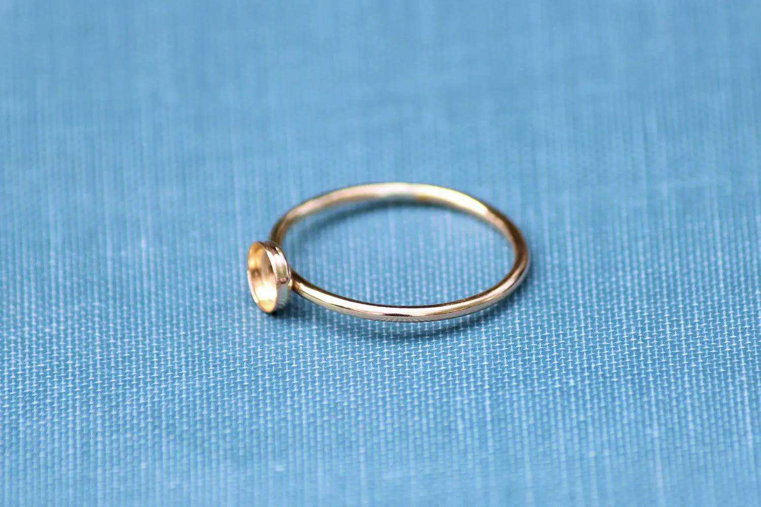 Gold Filled 4mm Bezel Thin Band Ring blank