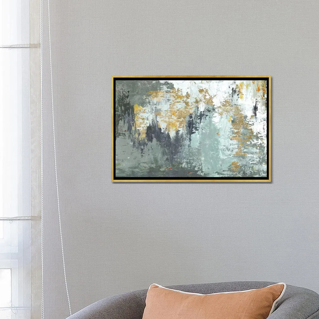 Gold Magic by Patricia Pinto - Painting Print East Urban Home Mat Color: No Mat Size: 18" H x 26" W x 1.5" D Format: Gold Framed Canvas