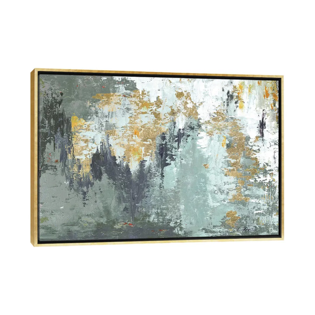 Gold Magic by Patricia Pinto - Painting Print East Urban Home Mat Color: No Mat Size: 18" H x 26" W x 1.5" D Format: Gold Framed Canvas