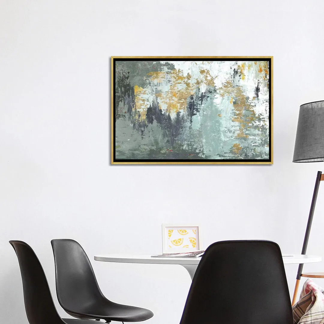 Gold Magic by Patricia Pinto - Painting Print East Urban Home Mat Color: No Mat Size: 26" H x 40" W x 1.5" D Format: Gold Framed Canvas