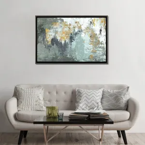 Gold Magic by Patricia Pinto - Painting Print East Urban Home Mat Color: No Mat Size: 32" H x 48" W x 1.5" D Format: Gray Framed Canvas