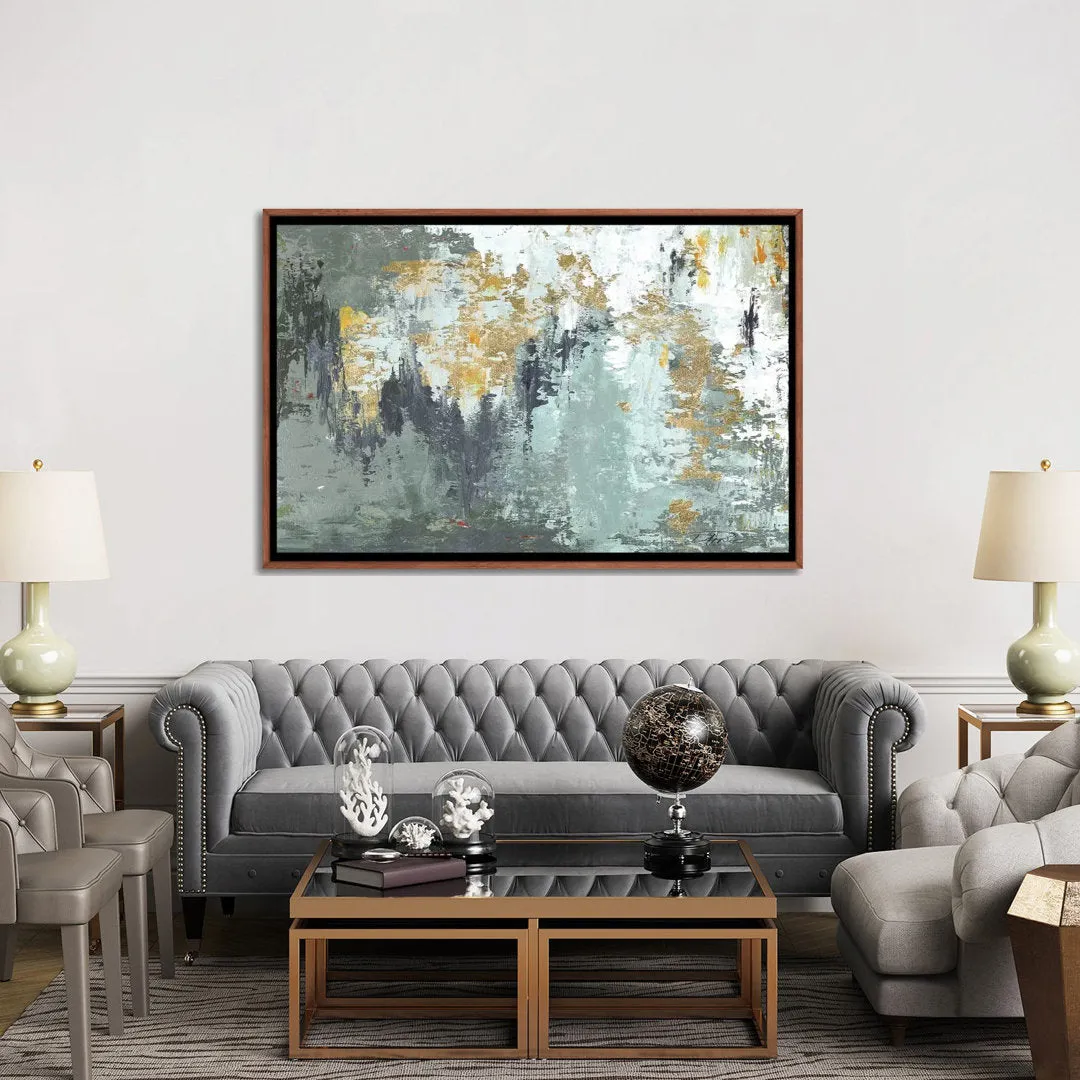 Gold Magic by Patricia Pinto - Painting Print East Urban Home Mat Color: No Mat Size: 40" H x 60" W x 1.5" D Format: Classic Brown Framed Canvas