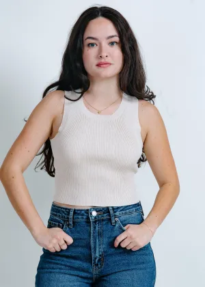 Hailey Ribbed Tank - Cream