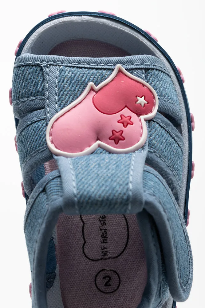 Heart Denim Sandal Blue