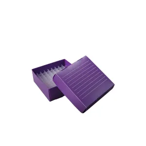 Heathrow Scientific 120373 True North Polypropylene Film Freezer Box, 1.5/2.0 mL, 81-Place, Purple