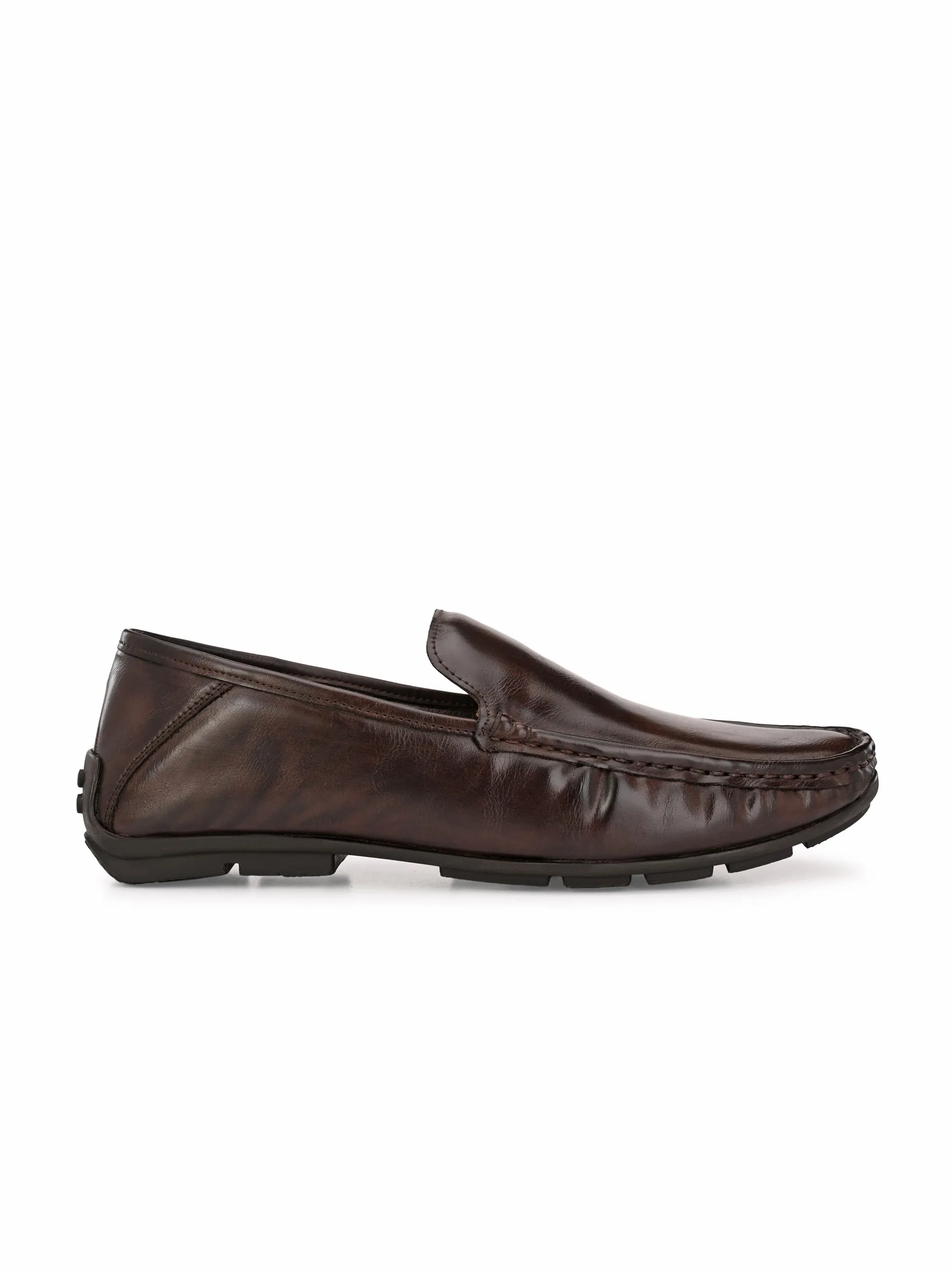 Hitz Men's Brown Synthetic Slip-On Loafer Shoes