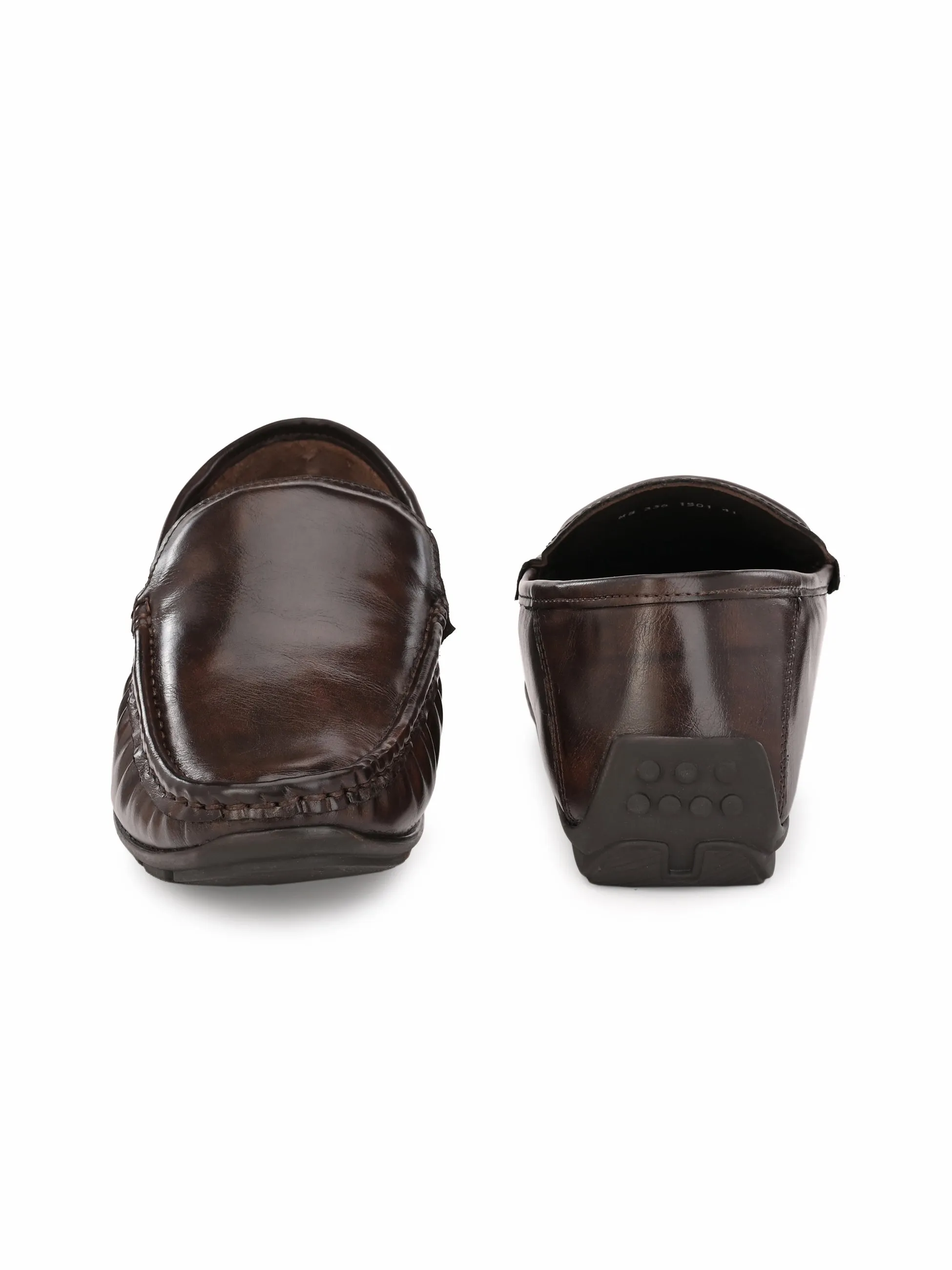 Hitz Men's Brown Synthetic Slip-On Loafer Shoes