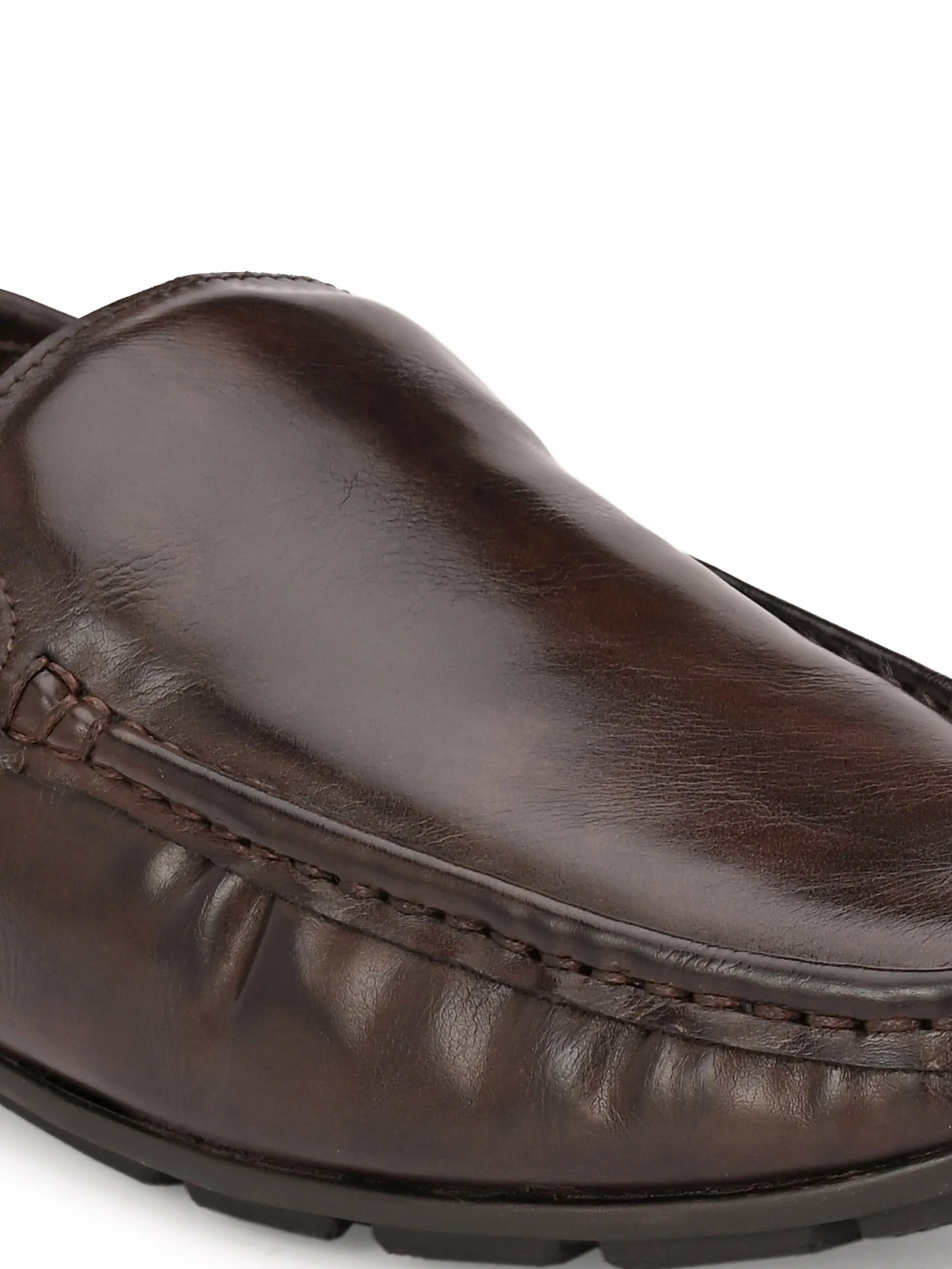 Hitz Men's Brown Synthetic Slip-On Loafer Shoes