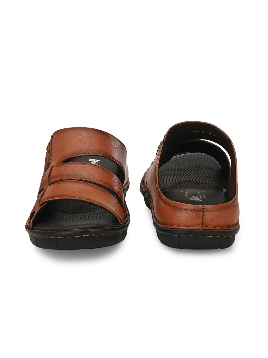 HITZ9617 Men's Tan Leather Casual Open Slipper