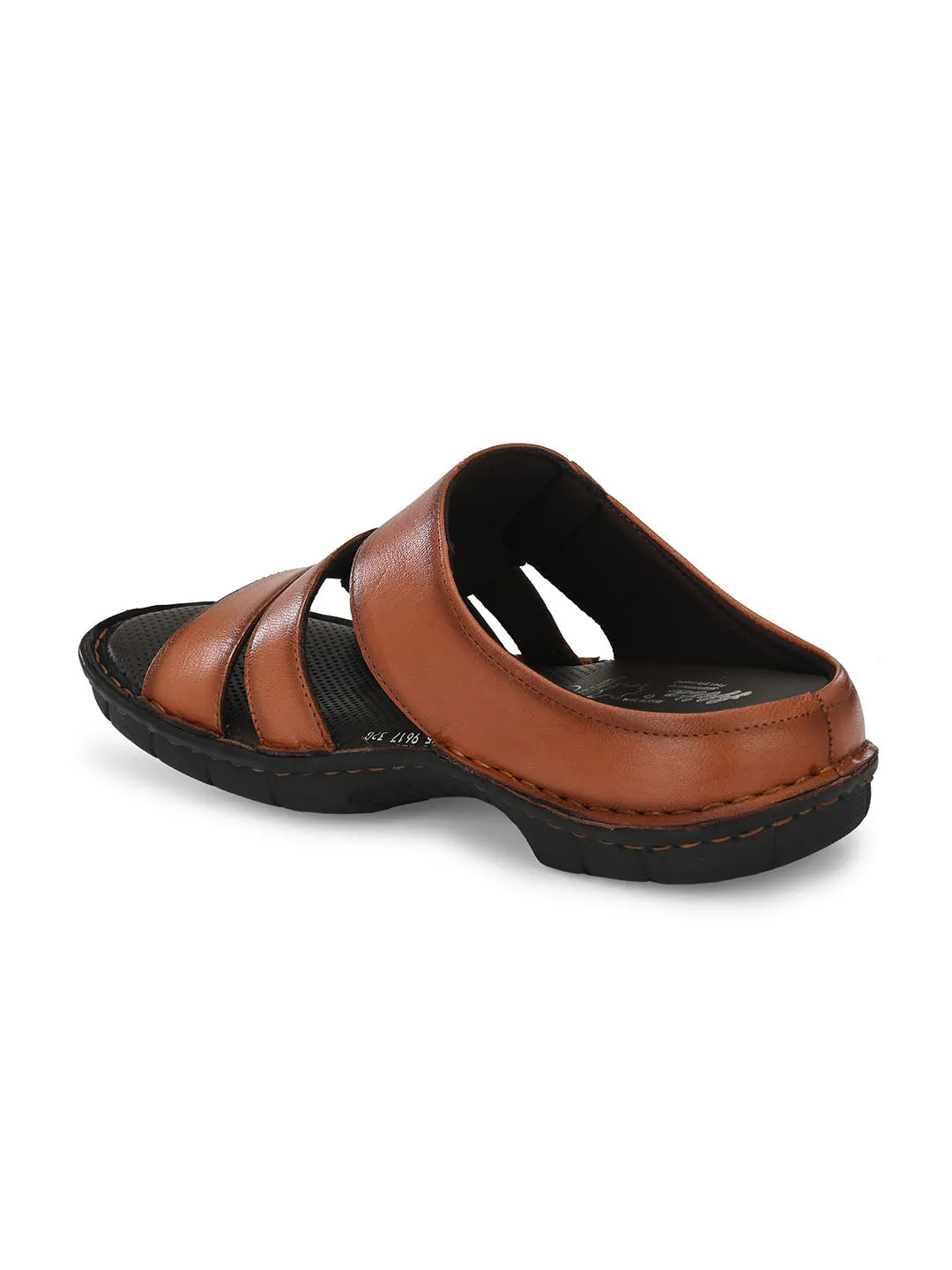 HITZ9617 Men's Tan Leather Casual Open Slipper