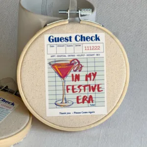 In my Festive Era - Guest Check Hoop Art Ornament