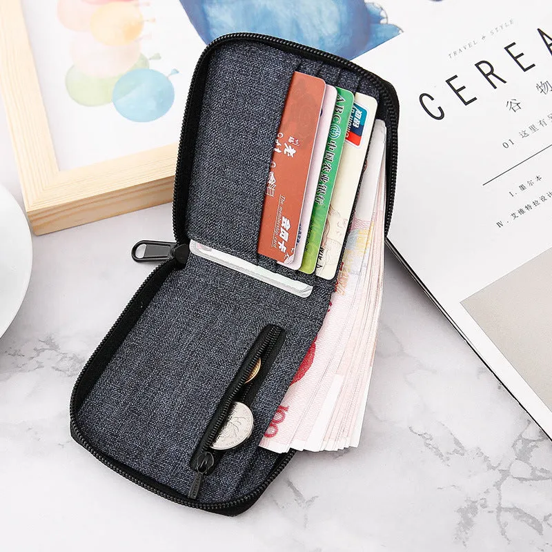 INSTOCK-Wallet men's short denim canvas thin