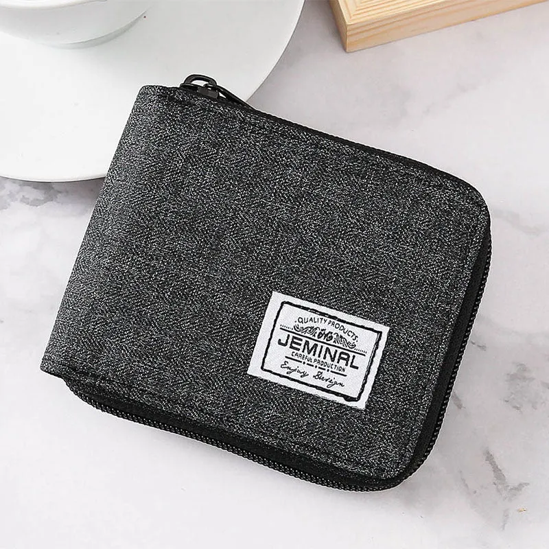 INSTOCK-Wallet men's short denim canvas thin