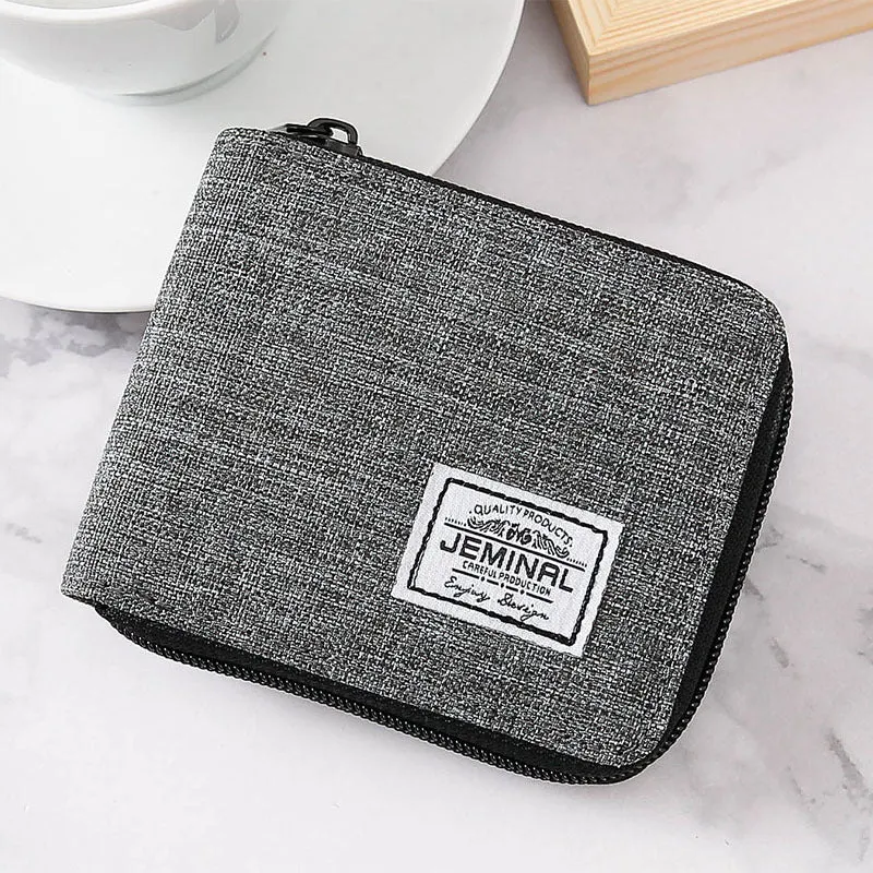 INSTOCK-Wallet men's short denim canvas thin