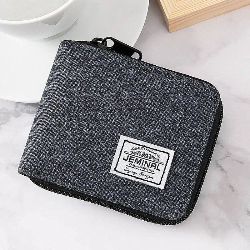 INSTOCK-Wallet men's short denim canvas thin