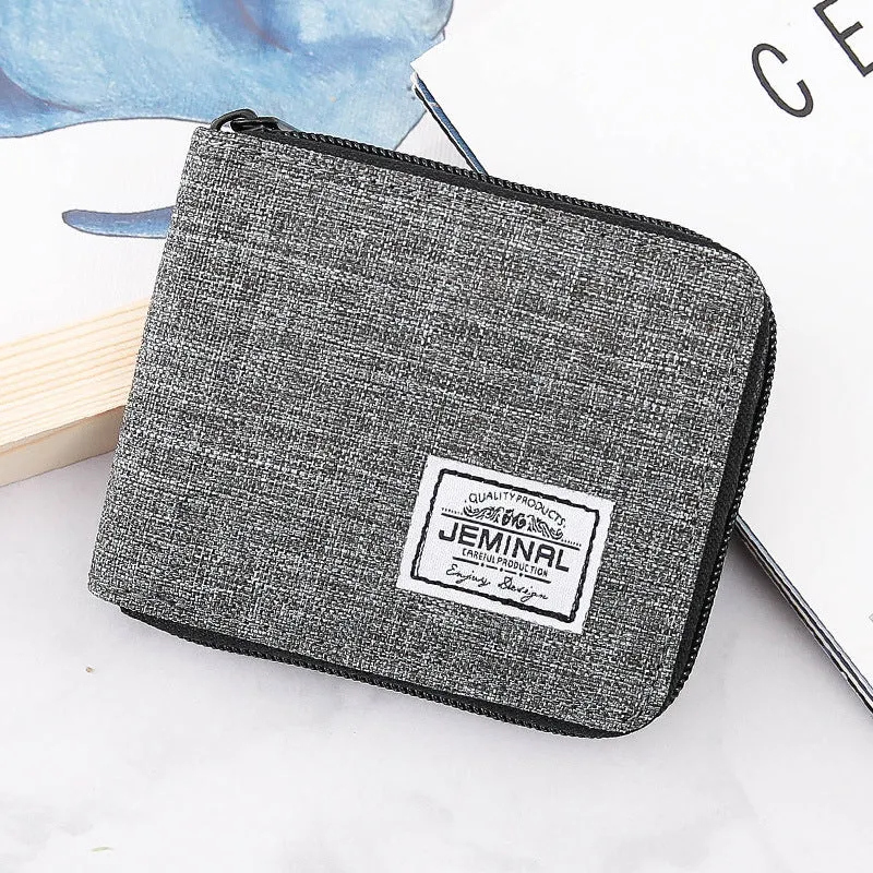 INSTOCK-Wallet men's short denim canvas thin