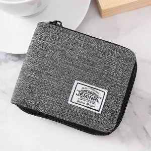 INSTOCK-Wallet men's short denim canvas thin