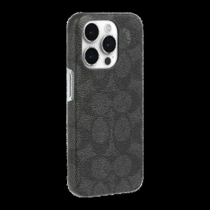 iPhone 15 Pro Coach Slim Wrap Signature C Case - Charcoal