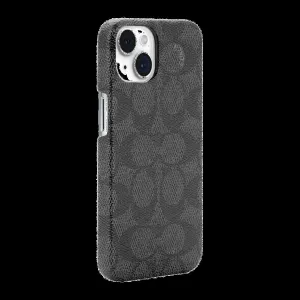 iPhone 15/14/13 Coach Slim Wrap Signature C Case - Charcoal