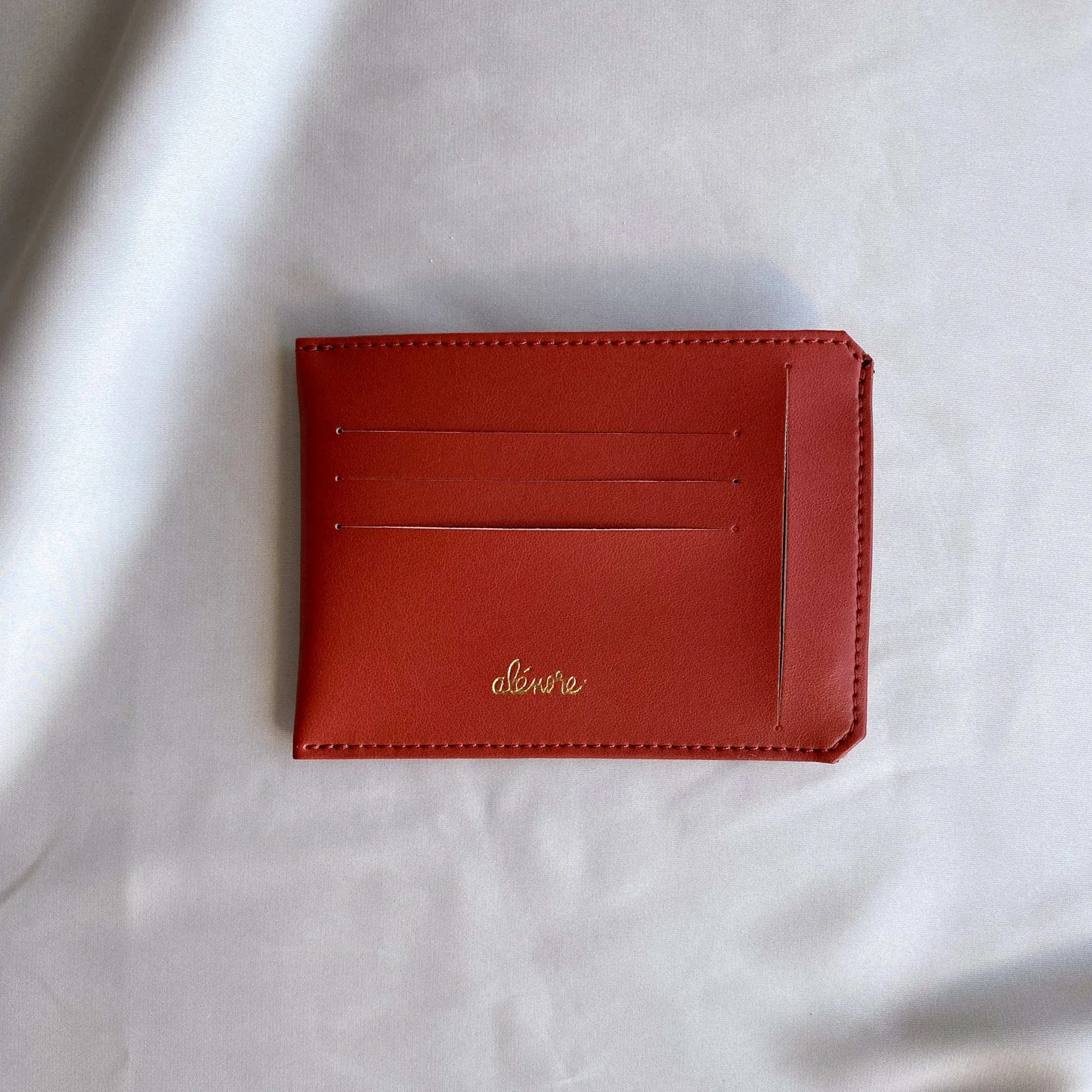 Jasmin Vegan Apple Leather Compact Wallet | Terracotta