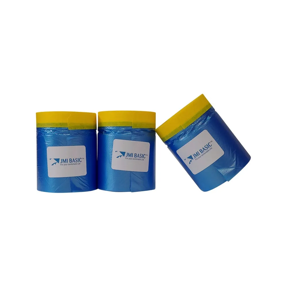 JMIBASIC Pre taped Masking Paper - Painters Plastic Sheeting Paint Tape for Auto body