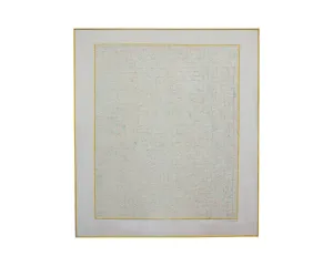 John Zohe Thomas Signed 1980 “Grid” Acrylic and Canvas Collage on Canvas Painting