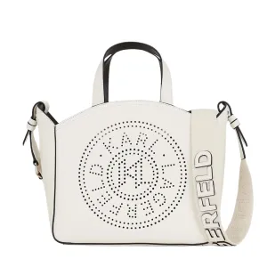 KARL LAGERFELD K/IKONIK PERFORATED WHITE BAG