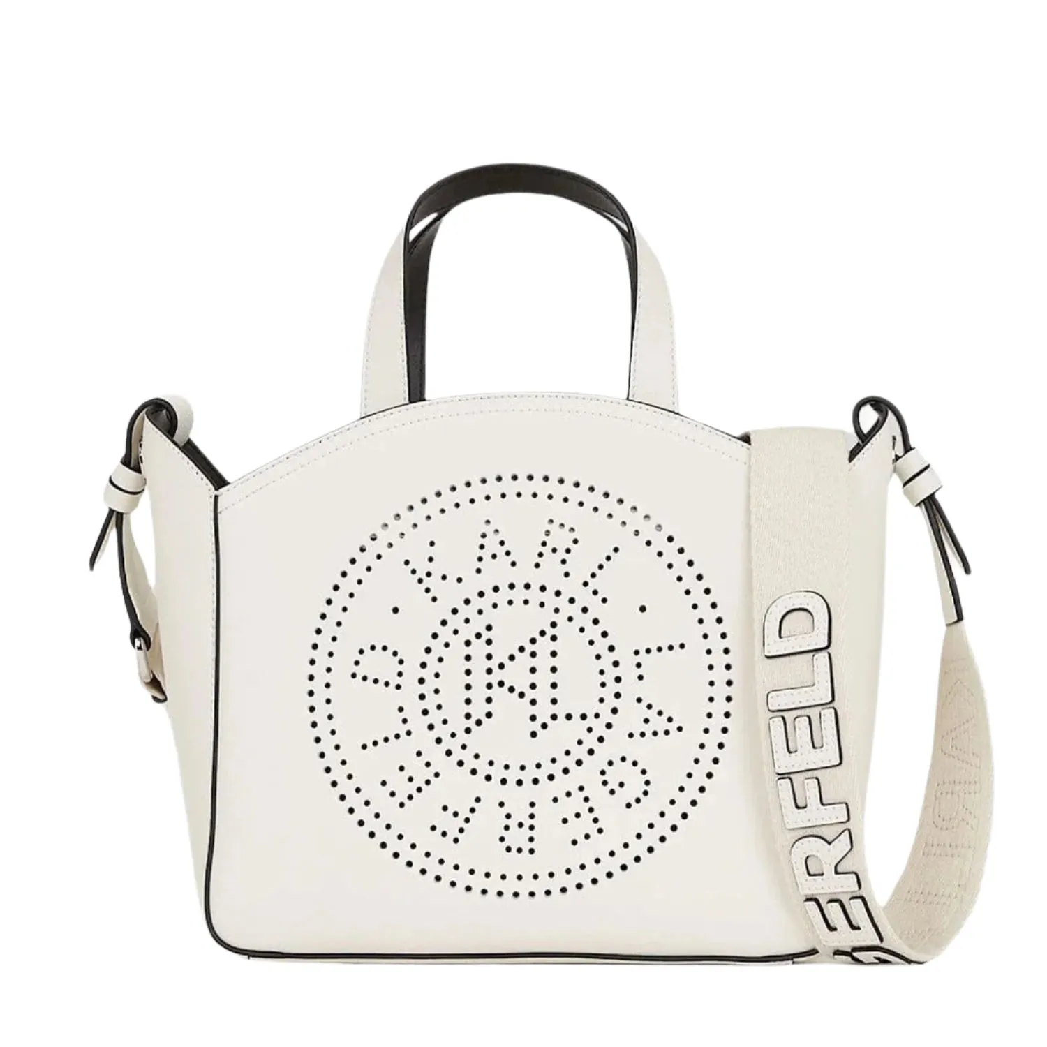 KARL LAGERFELD K/IKONIK PERFORATED WHITE BAG