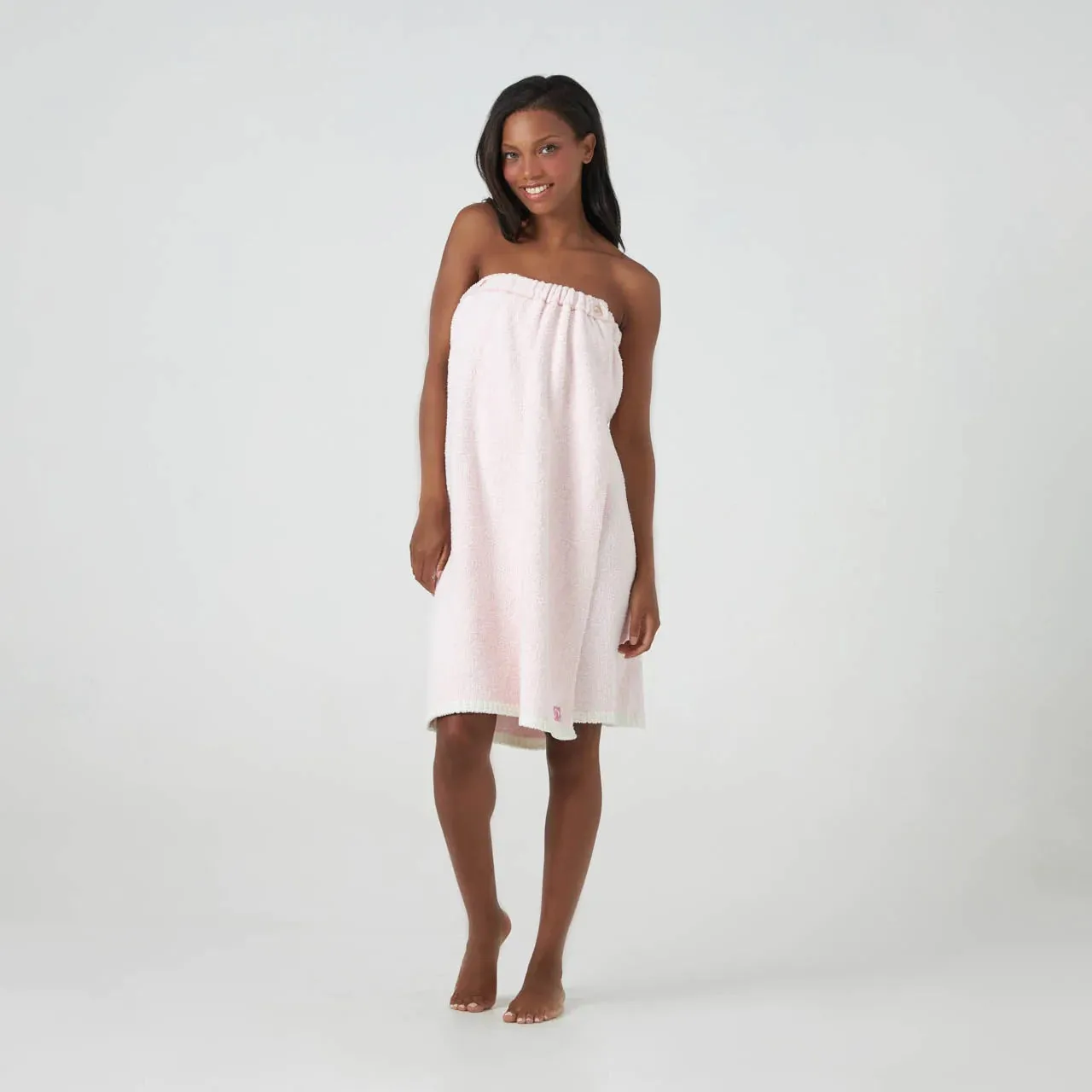 Kashwere Pink With Creme Trim Spa Wrap