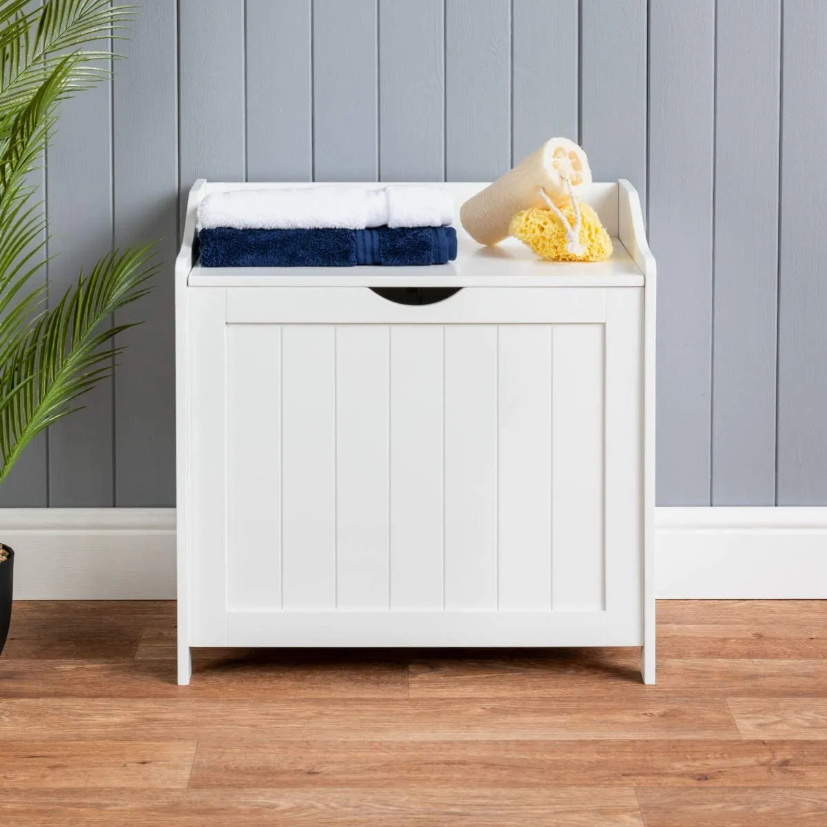 Kids Montessori Toy Box and Seat with Slow Release Hinge | Ottoman | Blanket Box | White