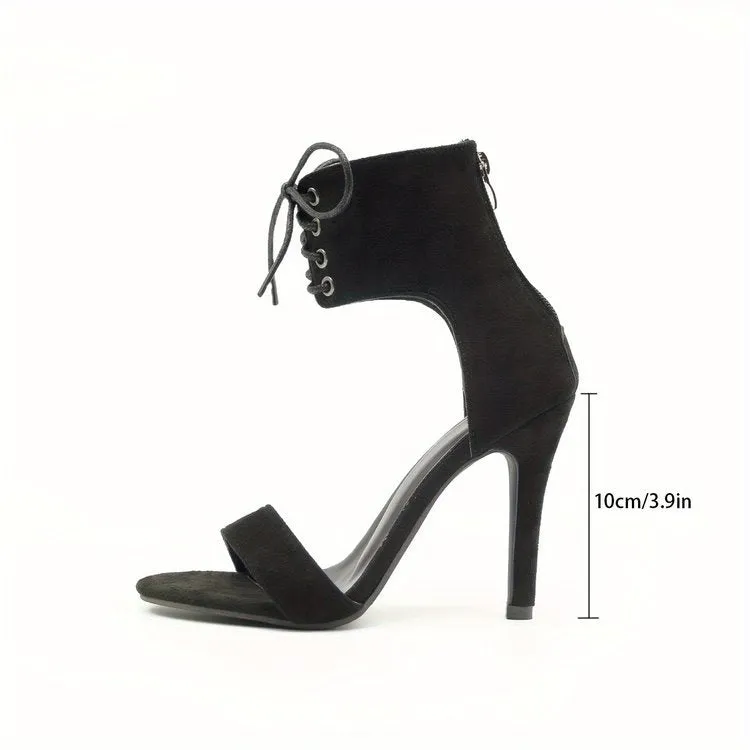 Lace-up Stiletto Heeled Sandals