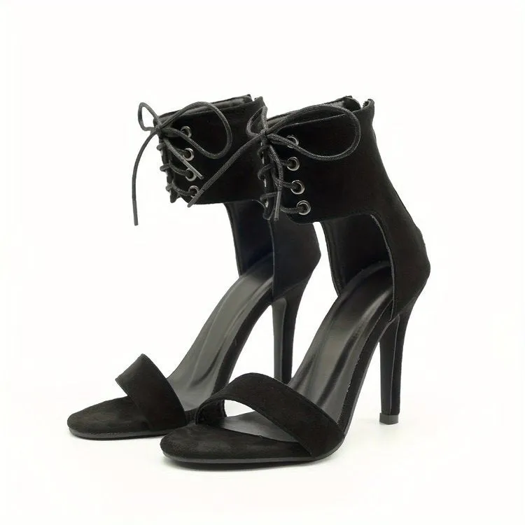 Lace-up Stiletto Heeled Sandals