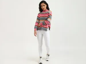Ladies Long Sleeve Stripe Sweater
