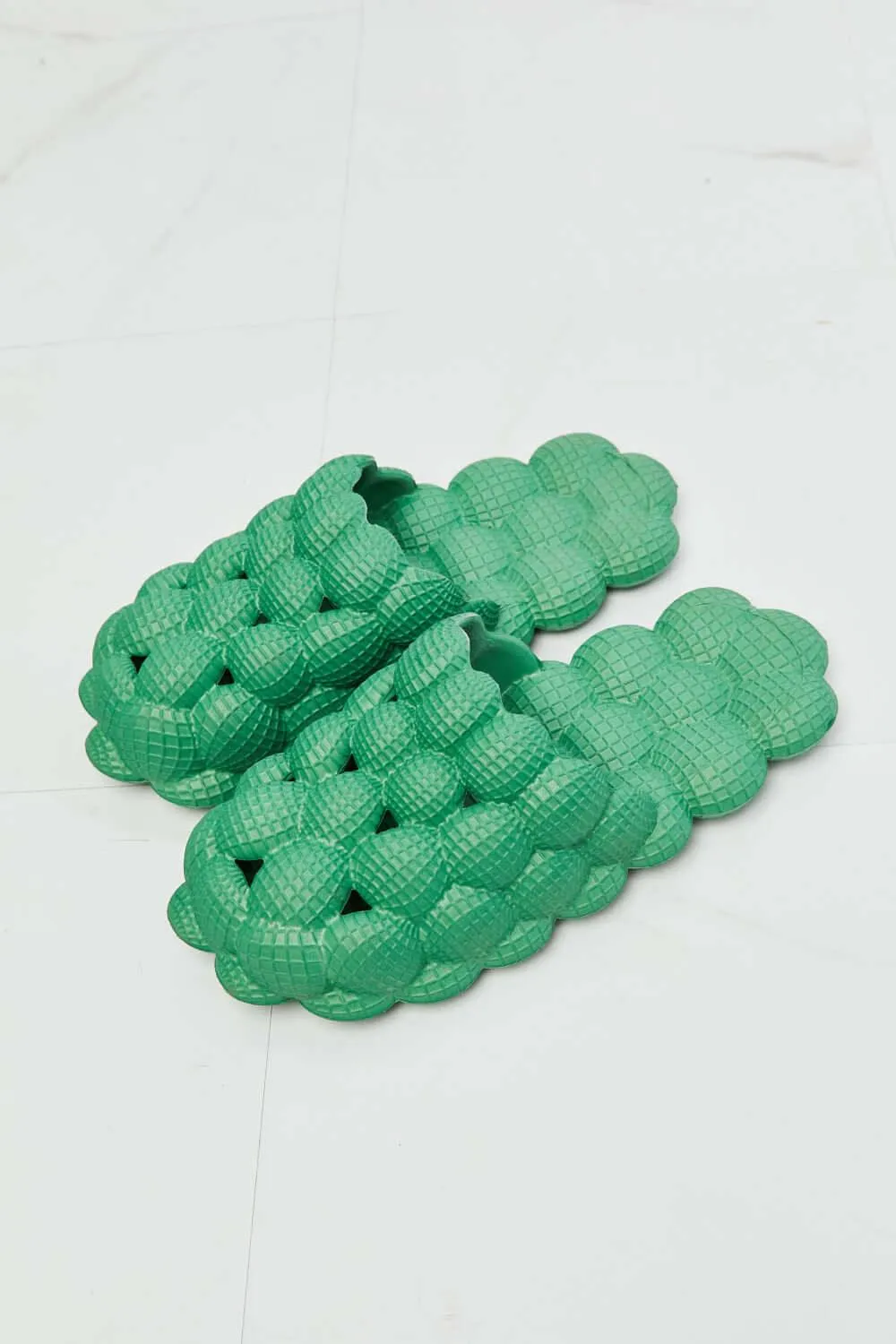 Laid Back Bubble Slides in Green – Fresh Color, Comfort