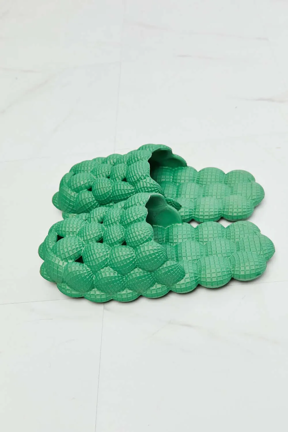 Laid Back Bubble Slides in Green – Fresh Color, Comfort