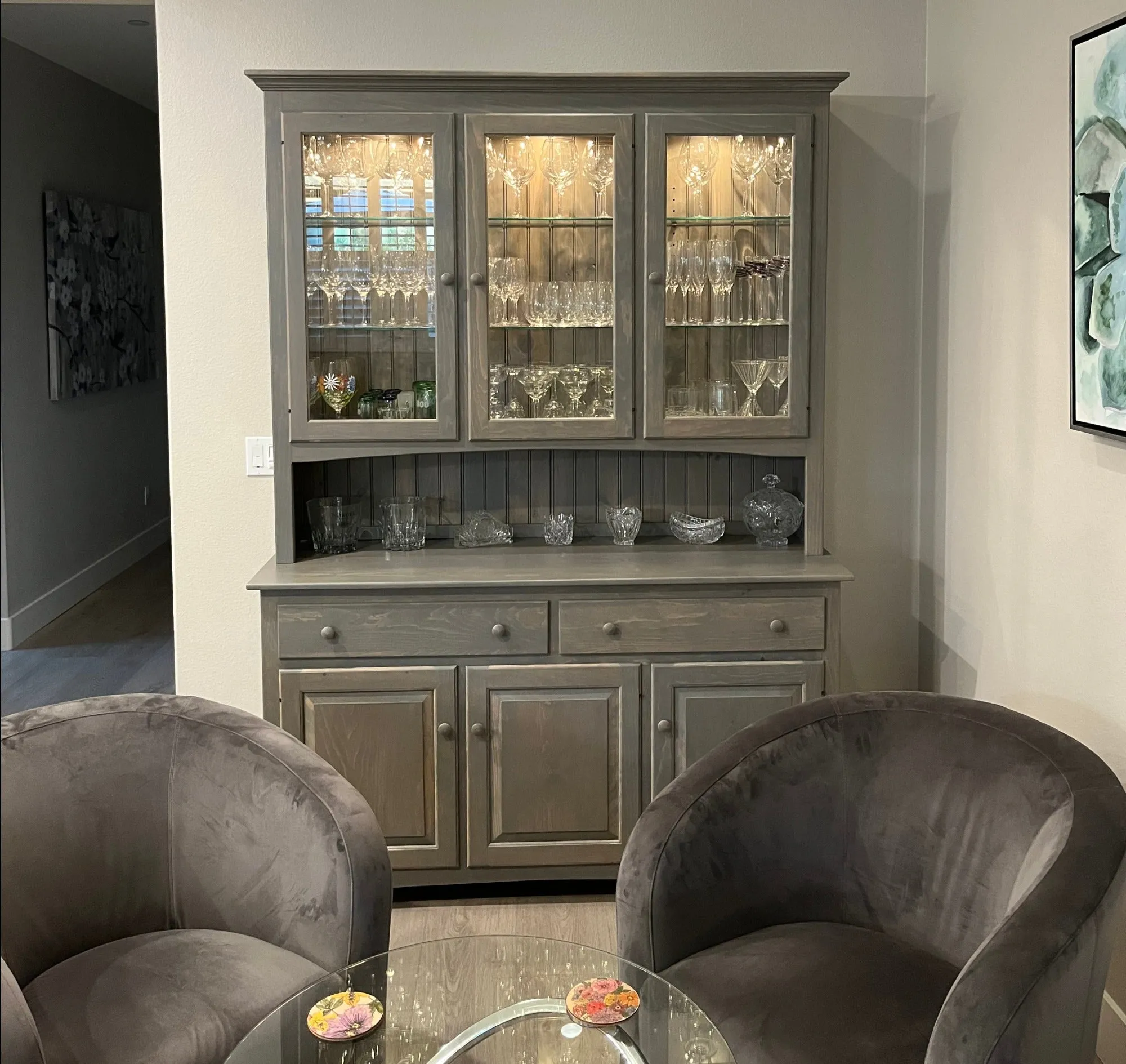 Lancaster - Amish Shaker Style China Hutch - 60"  (SHIPS OUT IN 4-8 Weeks)
