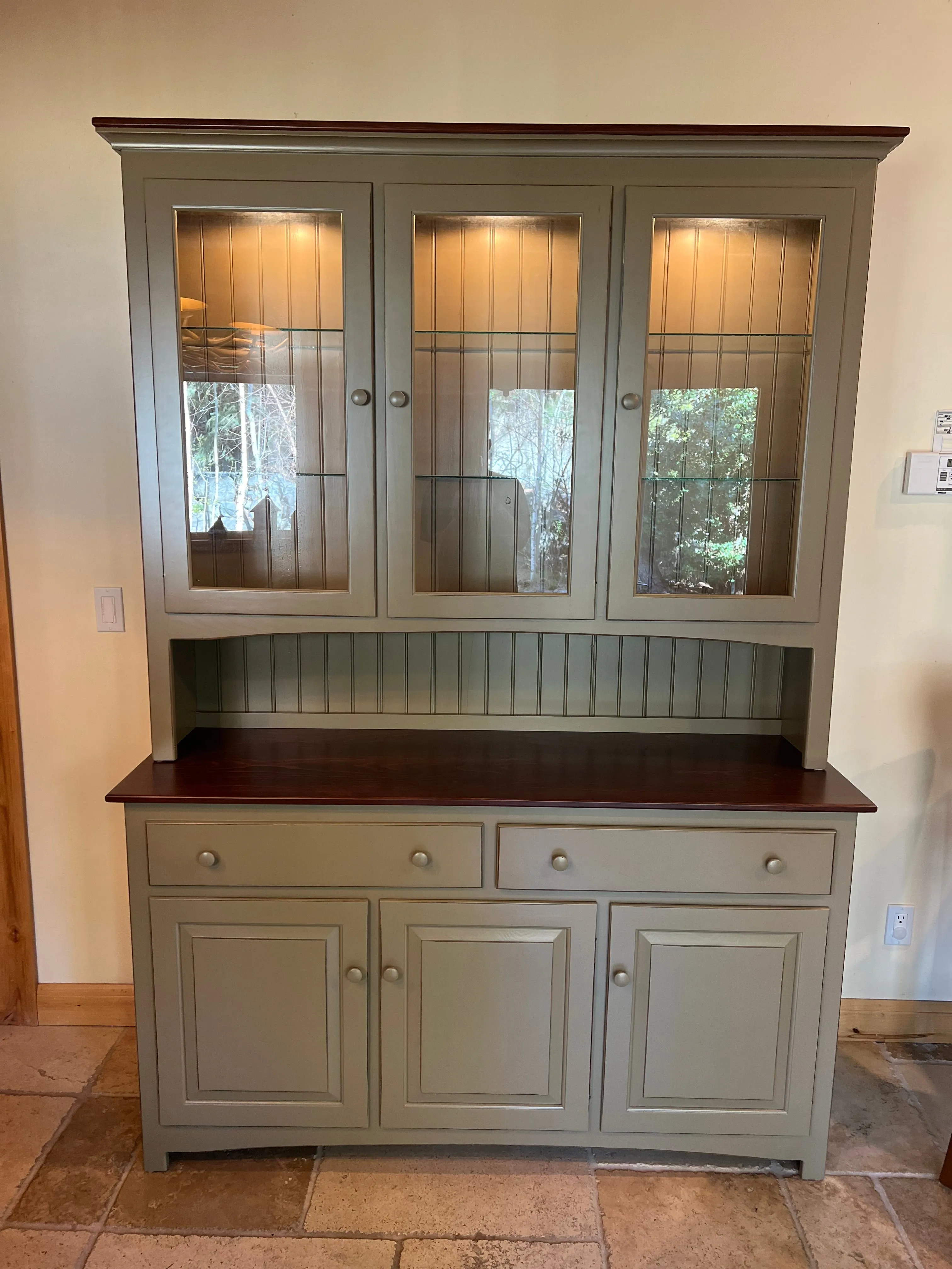 Lancaster - Amish Shaker Style China Hutch - 60"  (SHIPS OUT IN 4-8 Weeks)